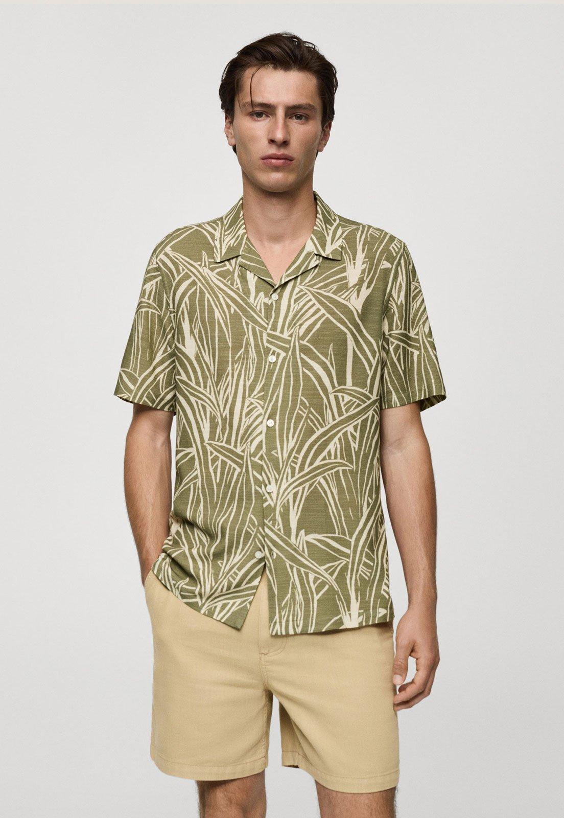 Camisa Mango Reta Bombay Verde
