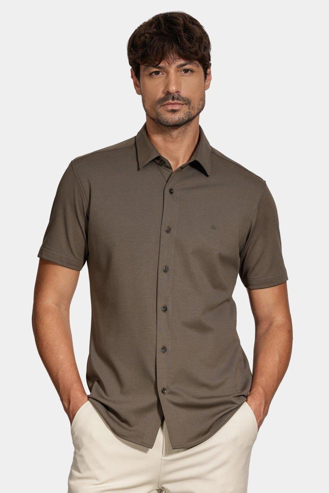 Camisa Aramis Manga Curta Slim Malha Mista Italia Verde