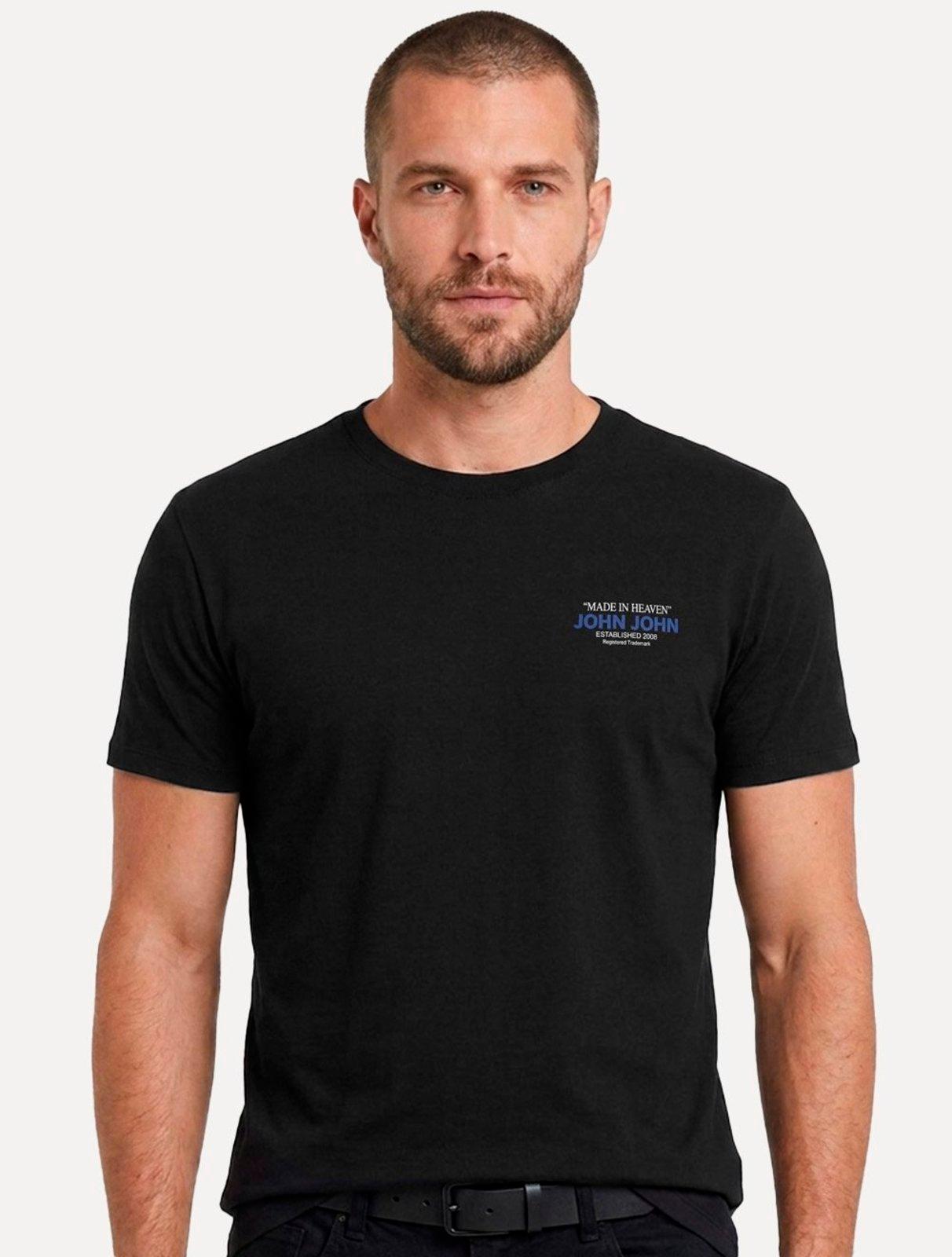 Camiseta John John Masculina Slim Fit Statement Preta