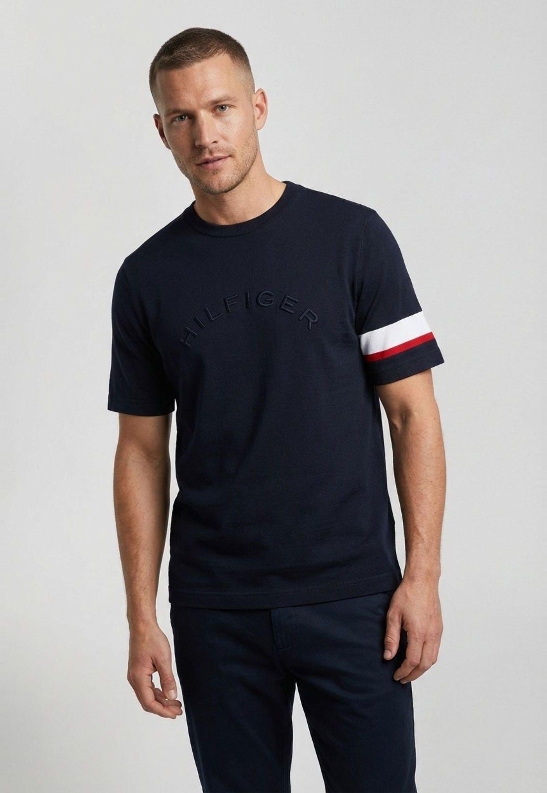 Camiseta Masculina Tommy Hilfiger RWB Insert TE Azul Marinho