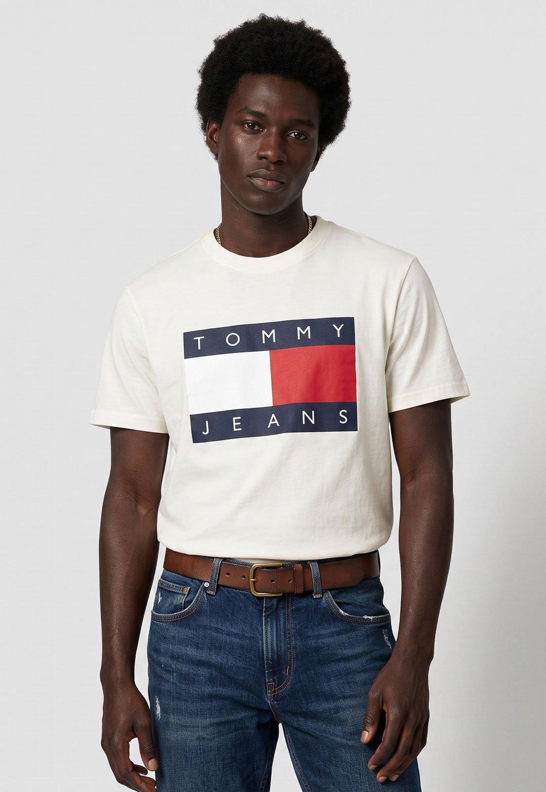 Camiseta Masculina Tommy Jeans Big Flag Branca