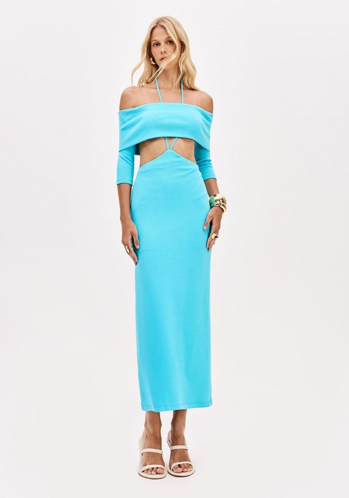 Vestido Super Midi Ombro a Ombro Lança Perfume