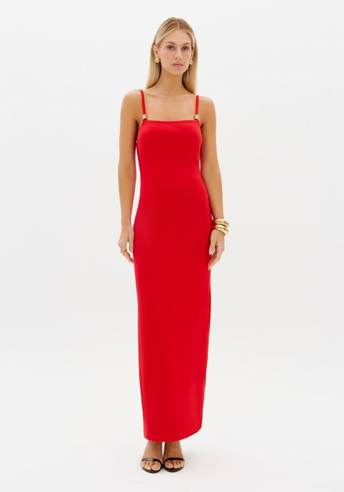 Vestido Super Midi Alças Com Metal Lança Perfume