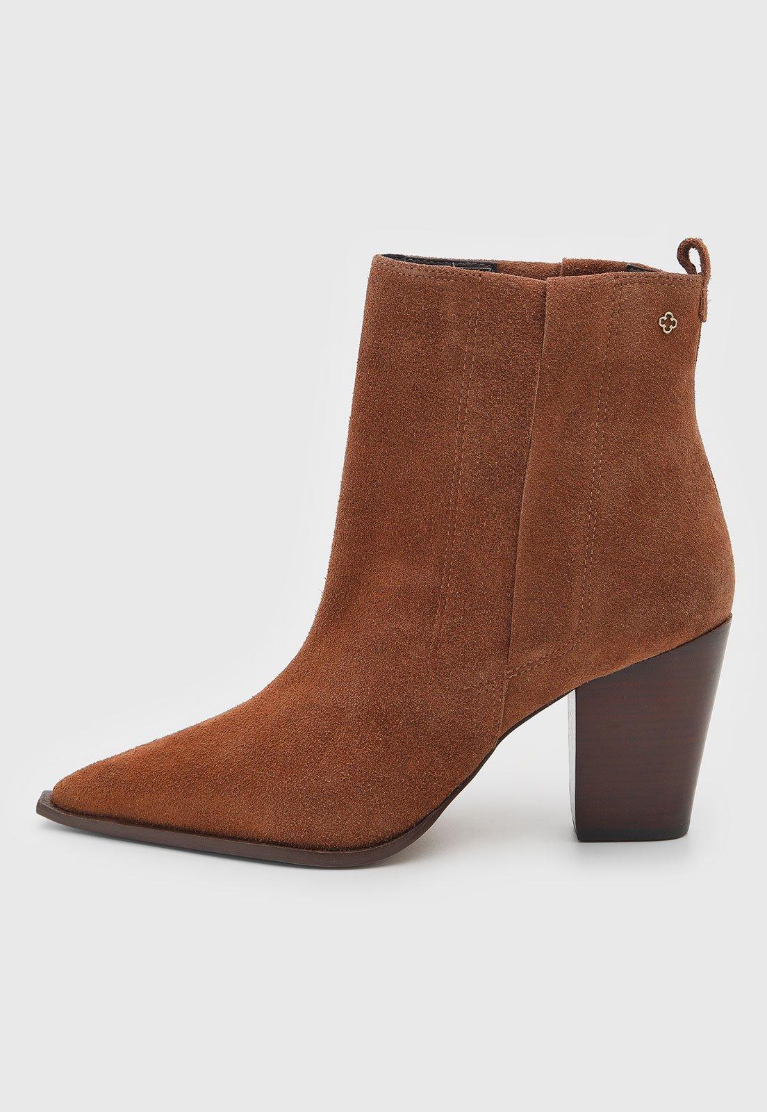 Bota Feminina Capodarte Cano Baixo Couro Marrom