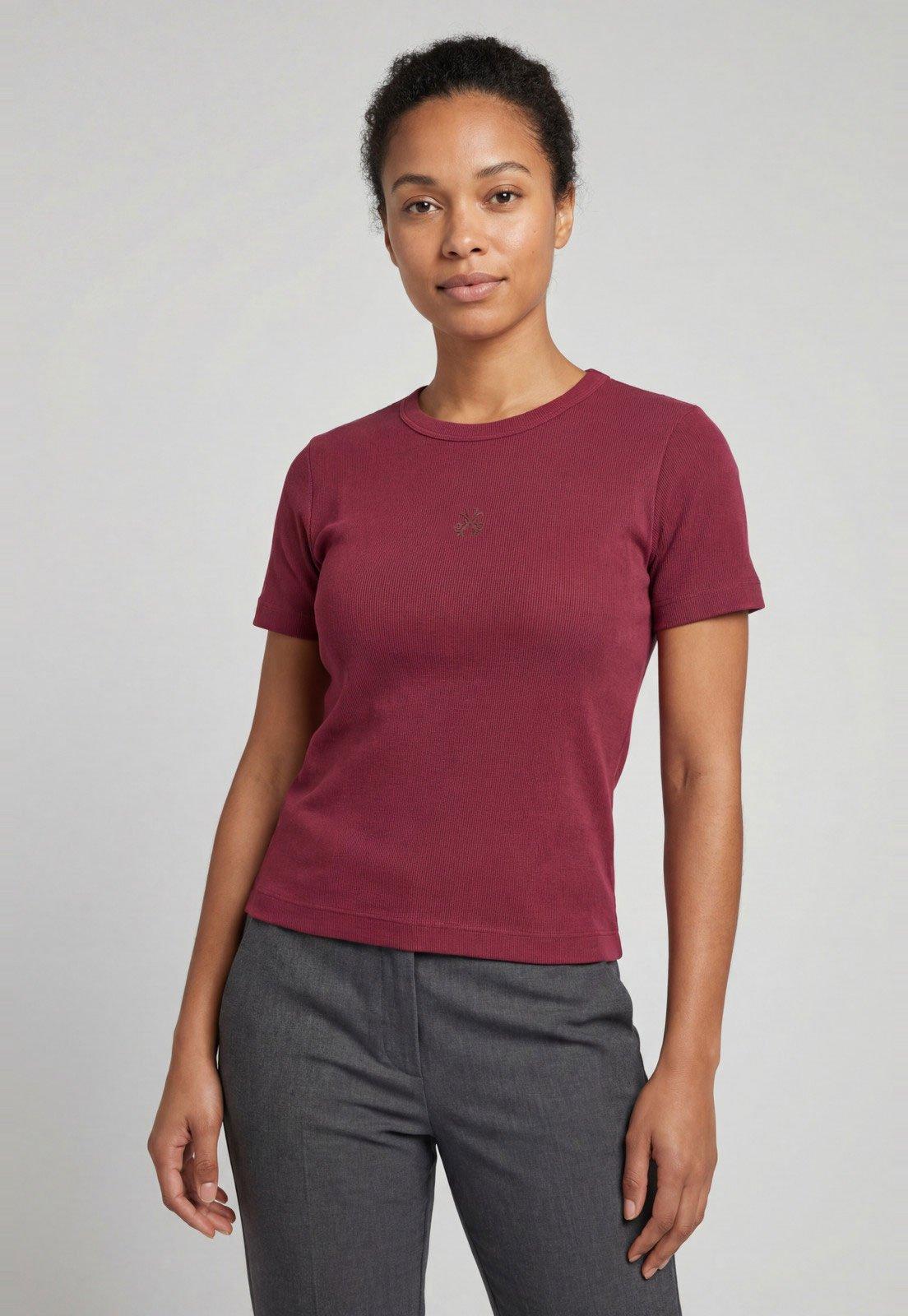Blusa Feminina John John Decote Redondo Bordô
