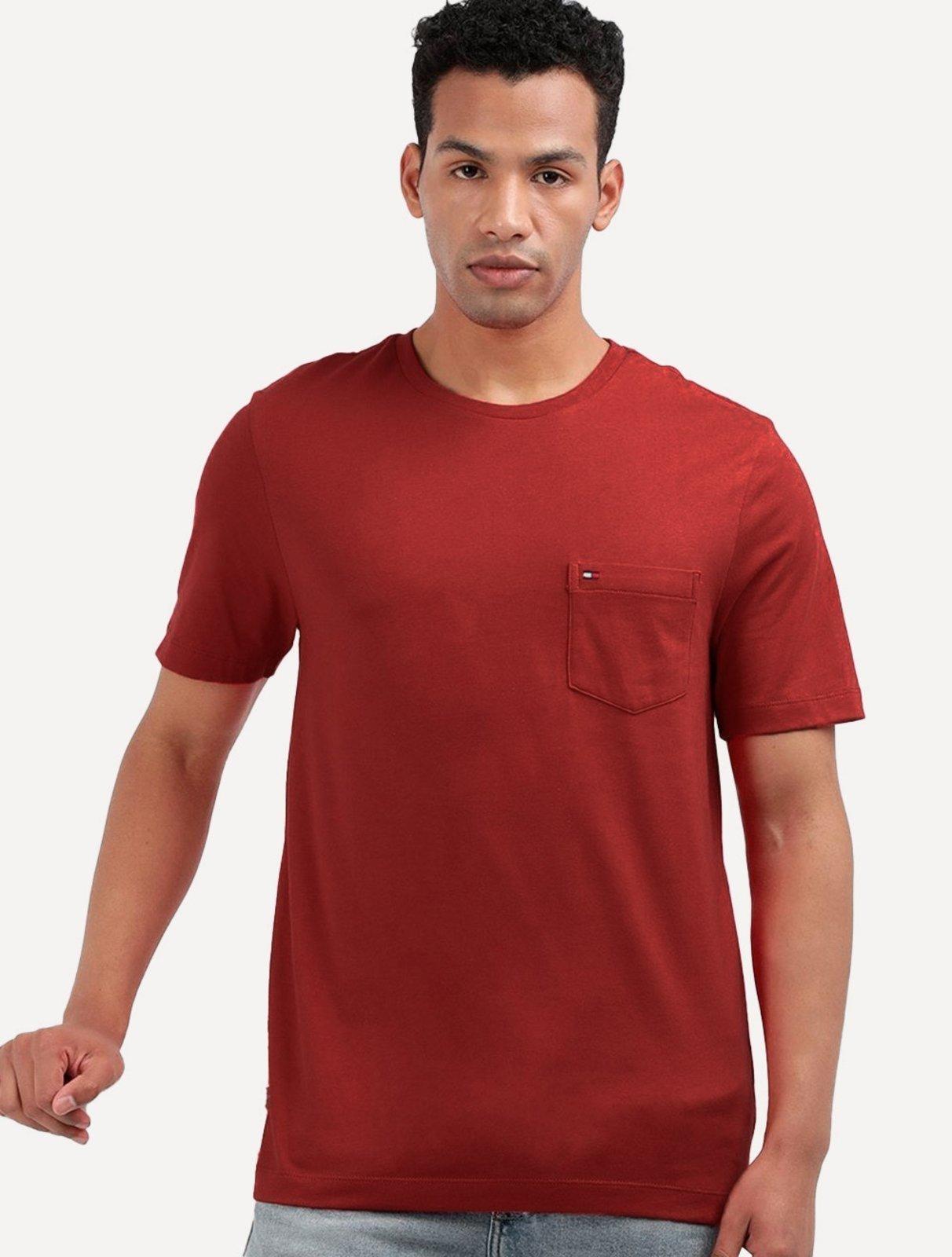 Camiseta Tommy Jeans Masculina Regular Pocket Vermelha