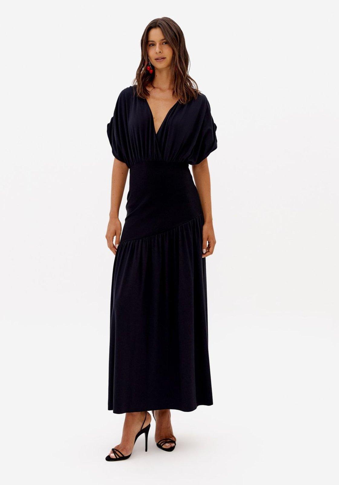 Vestido Evasê Com Malha De Viscose Lança Perfume