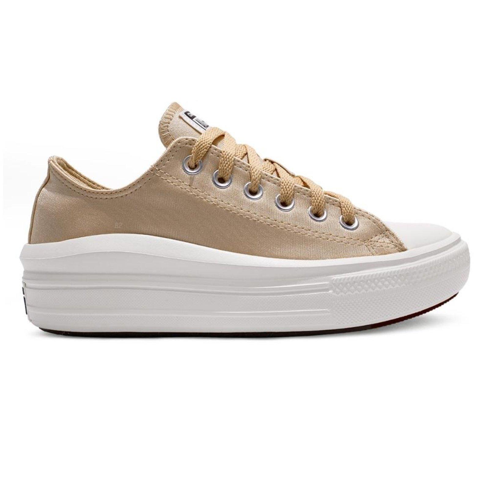 Tênis Converse All Star Chuck Taylor Move Cetim Cano Baixo Feminino Bege