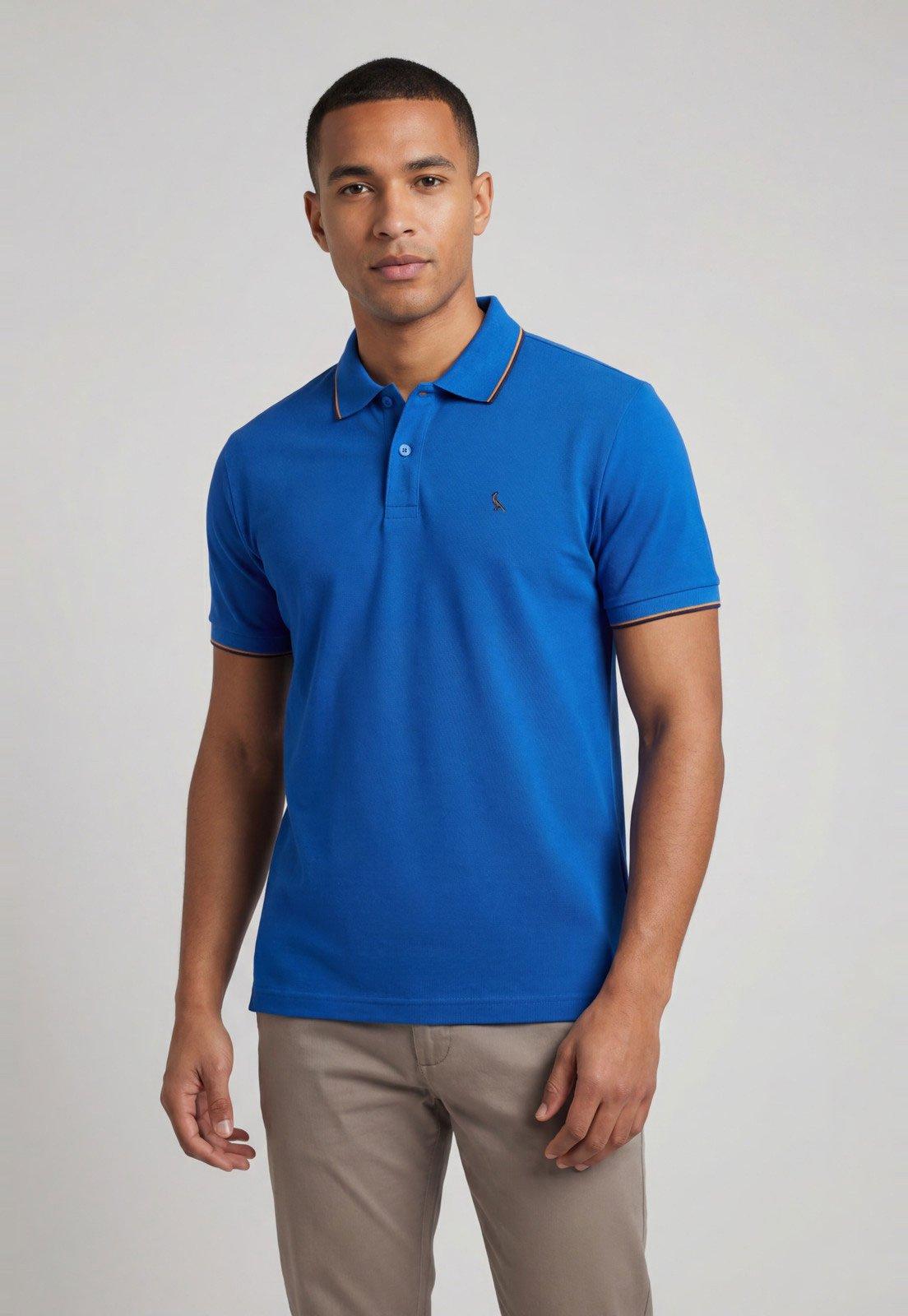 Polo Masculina Reserva Listrada Azul
