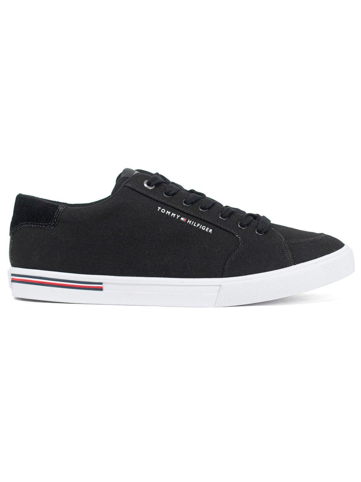 Tênis Masculino Tommy Hilfiger Casual New Harrington Confortável Preto Black