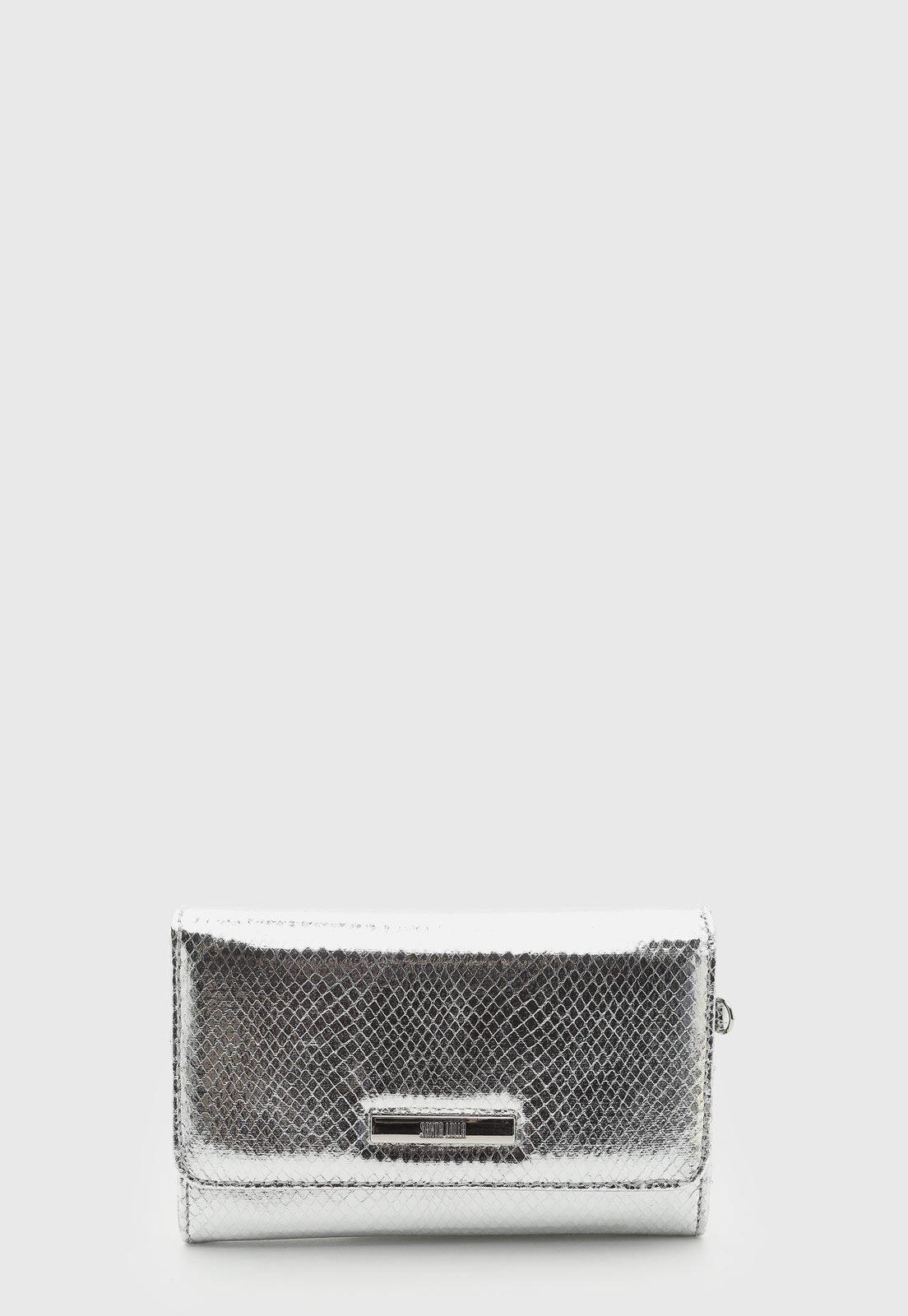 Bolsa Feminina Santa Lolla Textura Cobra Prata
