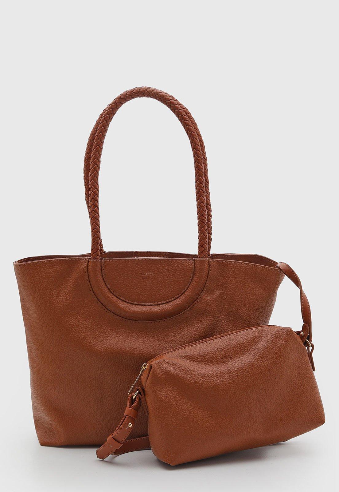 Bolsa Feminina Arezzo Alça Trançada Marrom