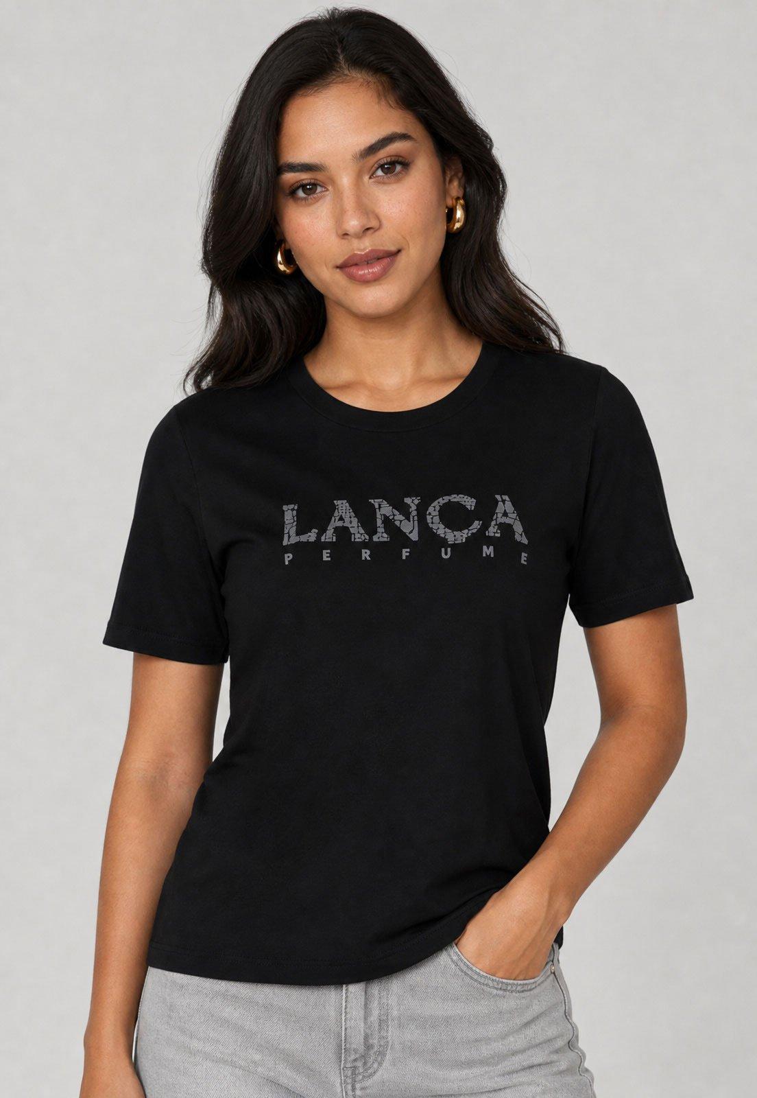 Camiseta Feminina Lança Perfume Logo Preta