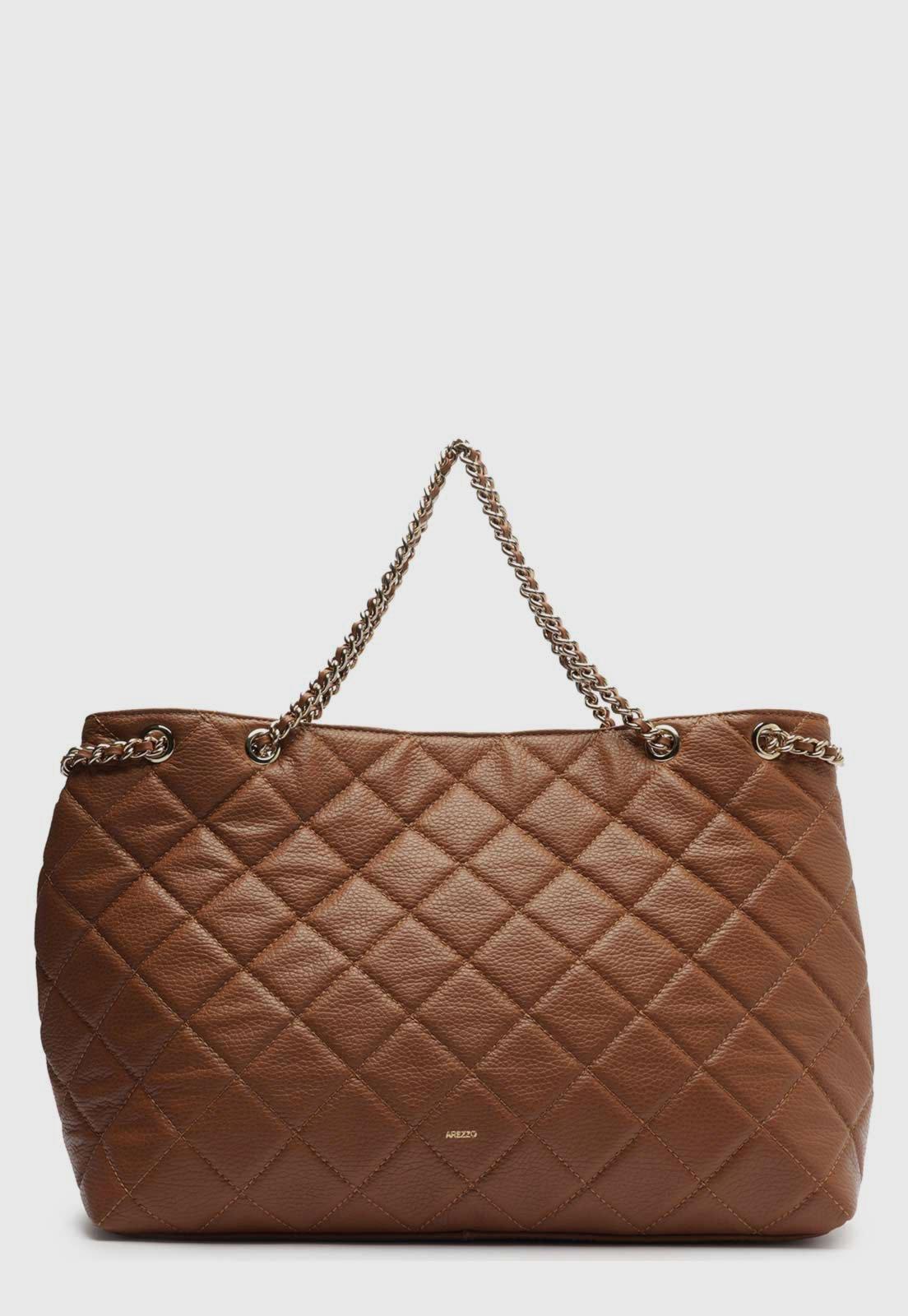 Bolsa Tiracolo Feminina Arezzo Tote Matelassê Caramelo