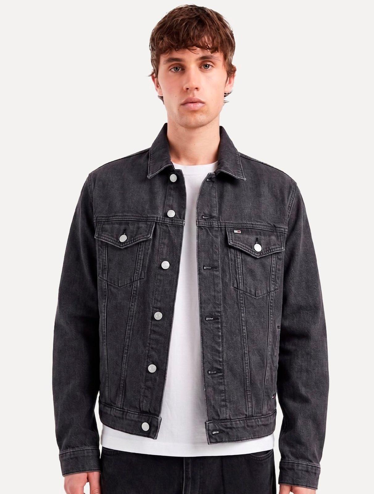 Jaqueta Tommy Jeans Masculina Regular Ryan Trucker Cinza
