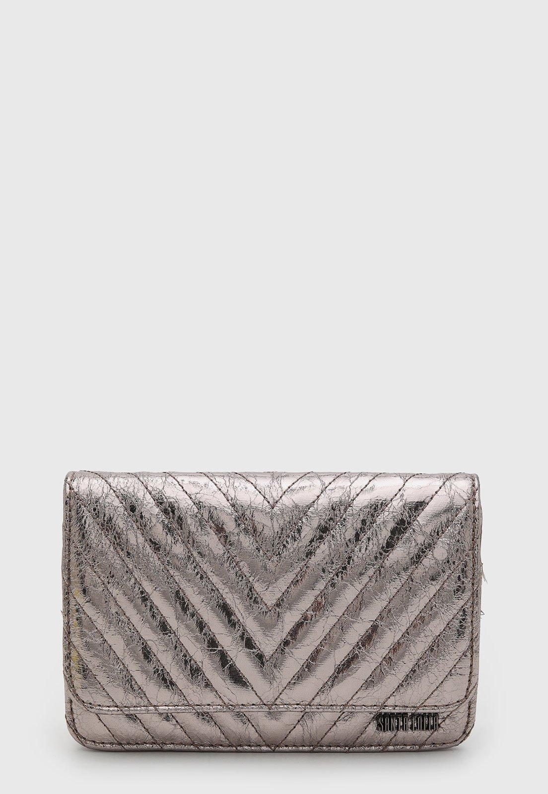 Bolsa Santa Lolla Chevron Metalizada Prata
