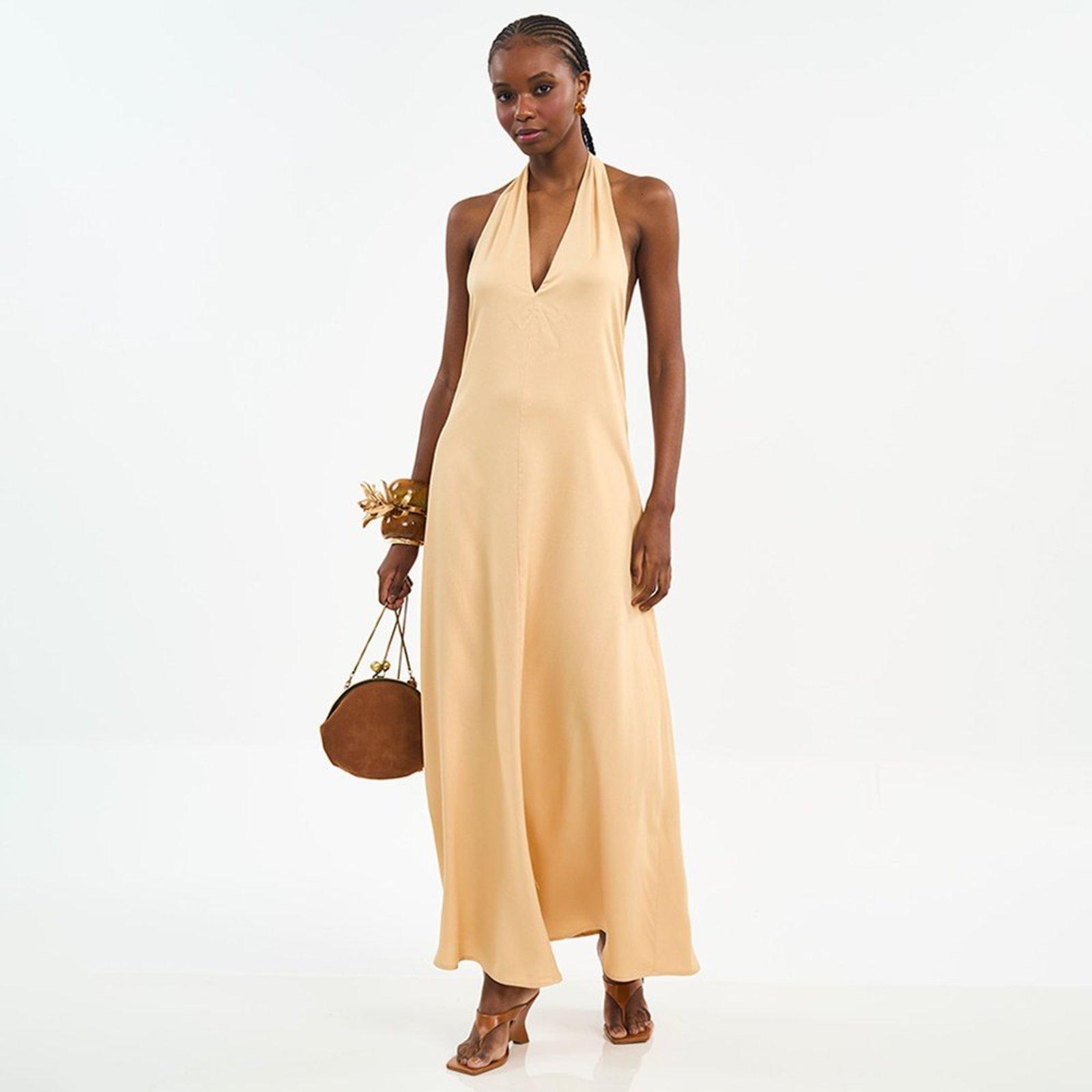 Vestido Longo Colcci Open Pr27 Bege Feminino