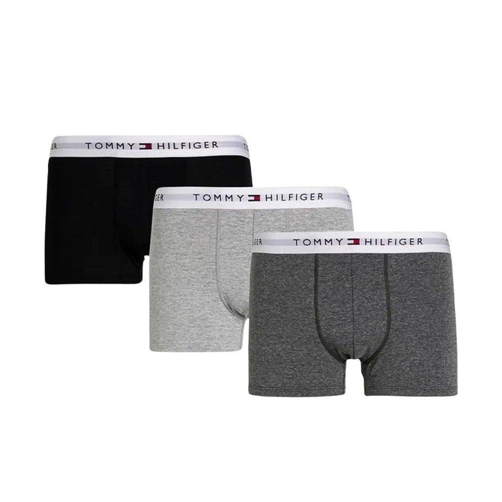 Cueca Boxer Tommy Hilfiger Kit 3 Peças Trunk Cores Lisas