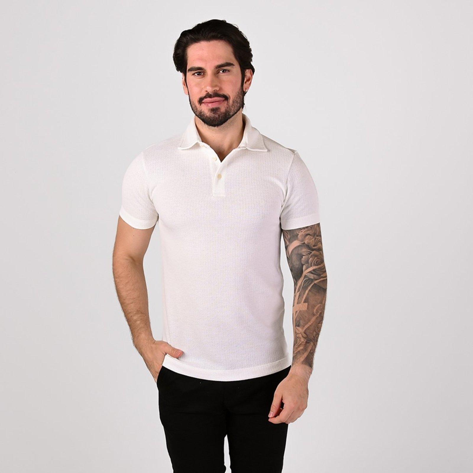 Camisa Polo Aramis Tricot Off White