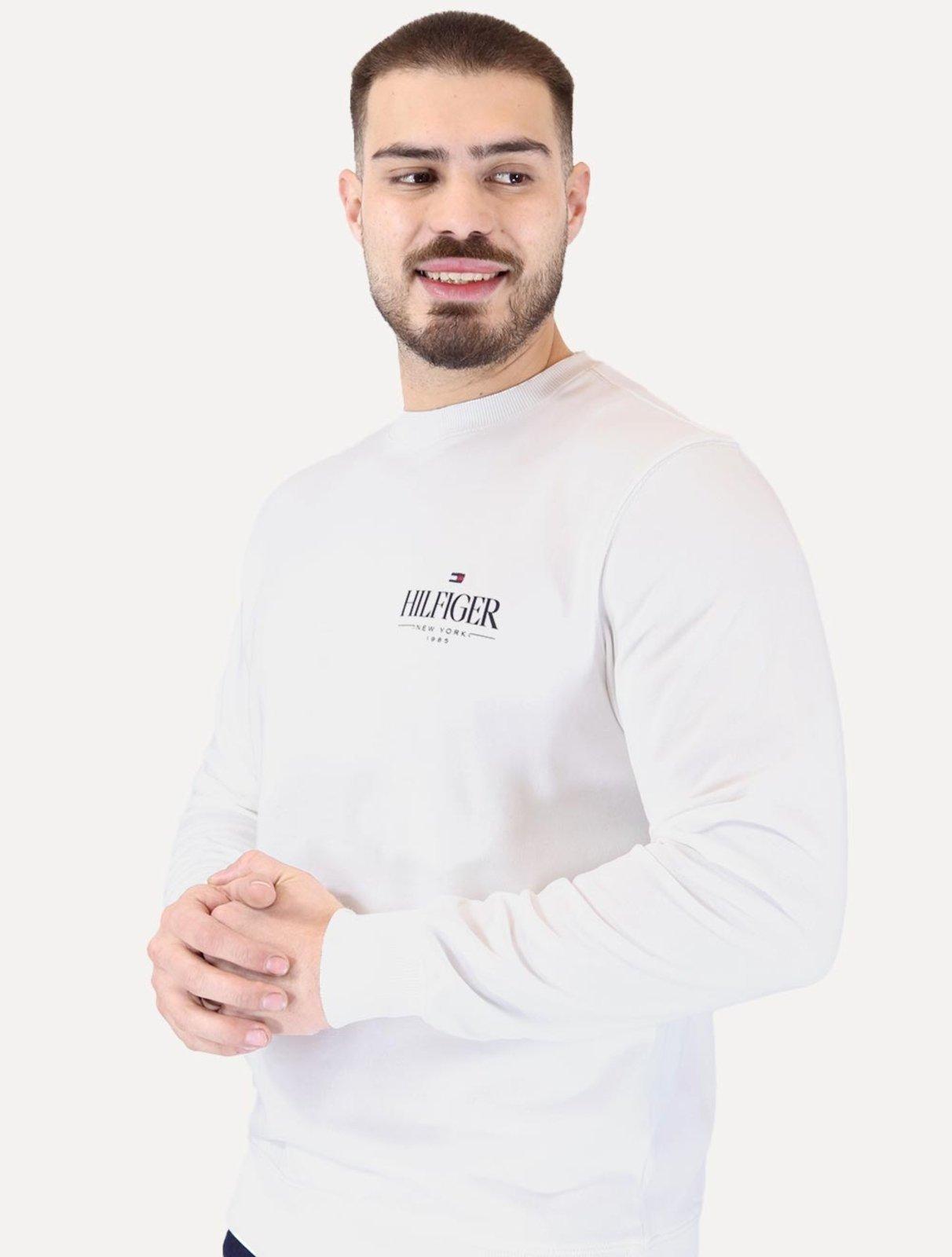 Moletom Tommy Hilfiger Masculino Stacked Sweatshirt Branco
