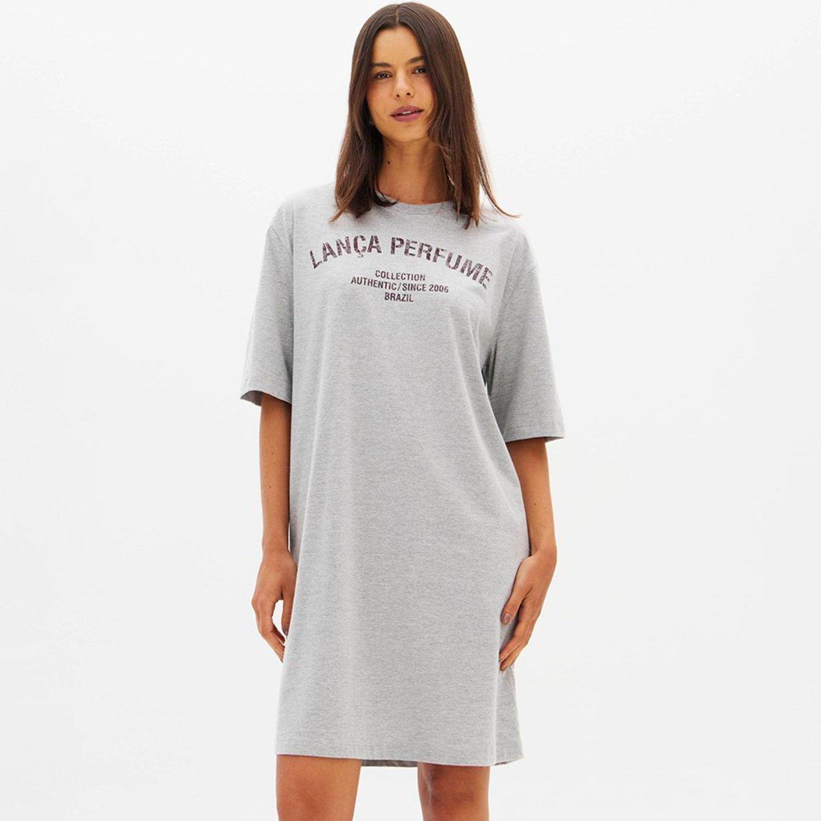 Vestido Curto Lança Perfume Tdress In26 Cinza Feminino