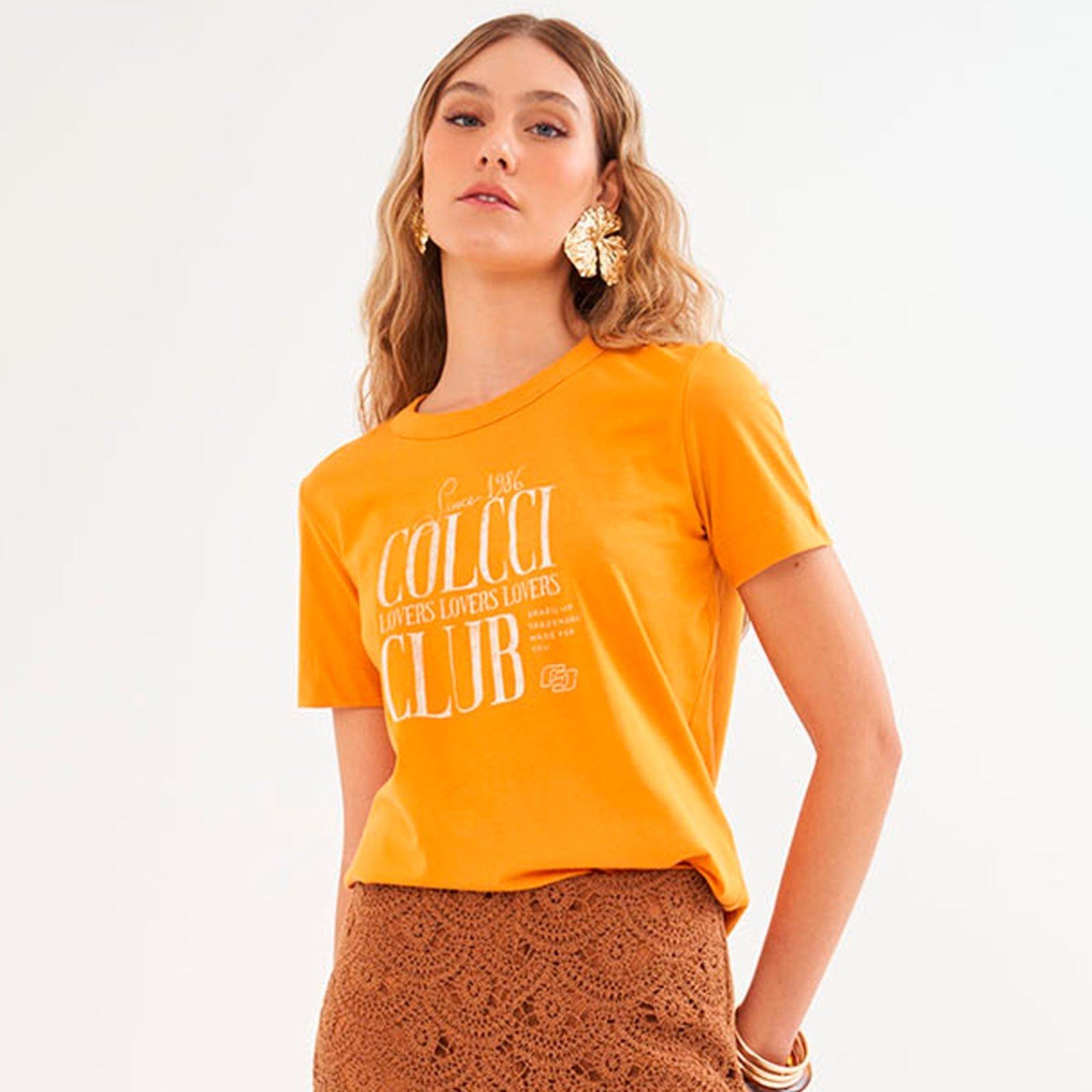 Camiseta Colcci Lovers Pr26 Laranja Cider Feminino
