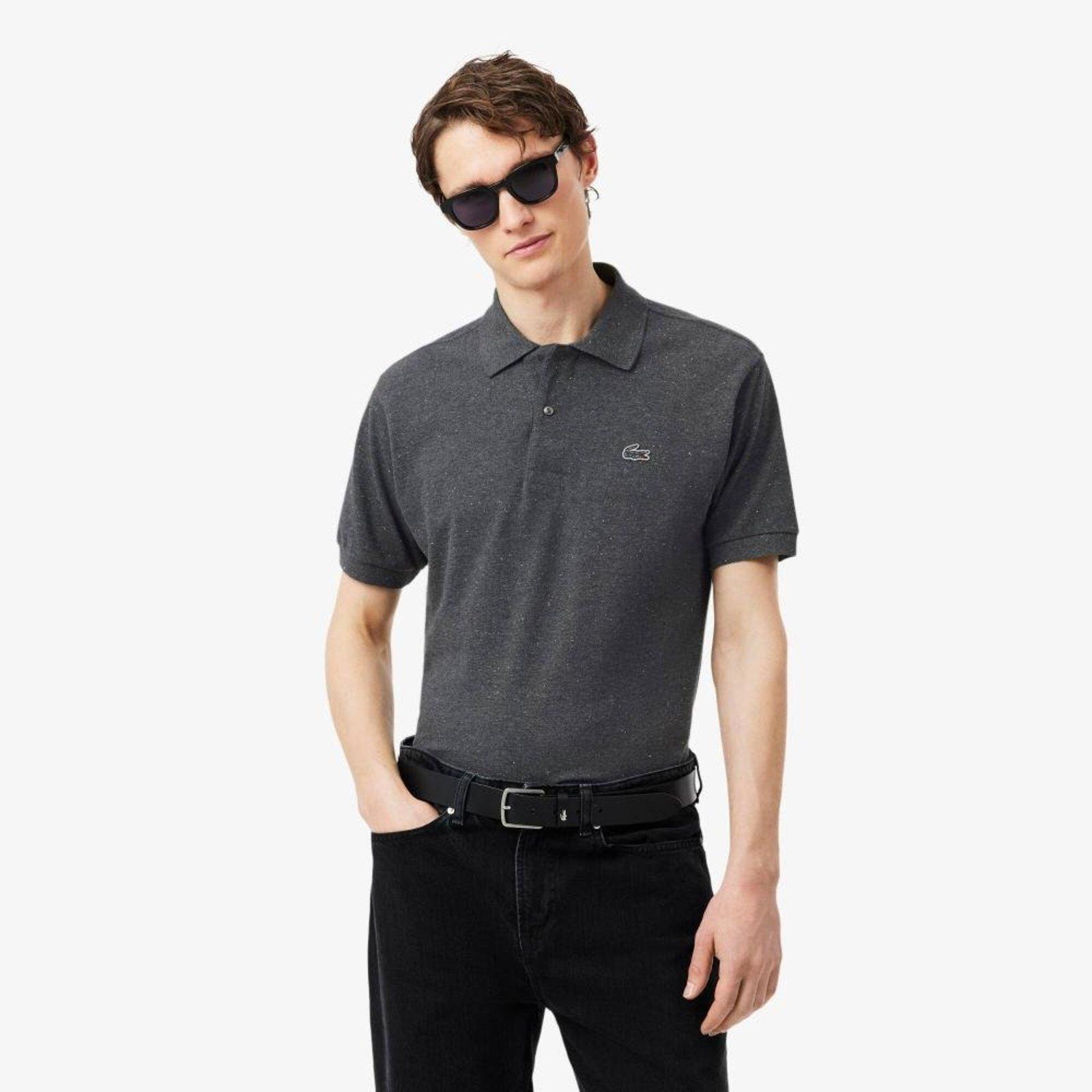 Polo Piquet Mesclada Modelagem clássica Preto