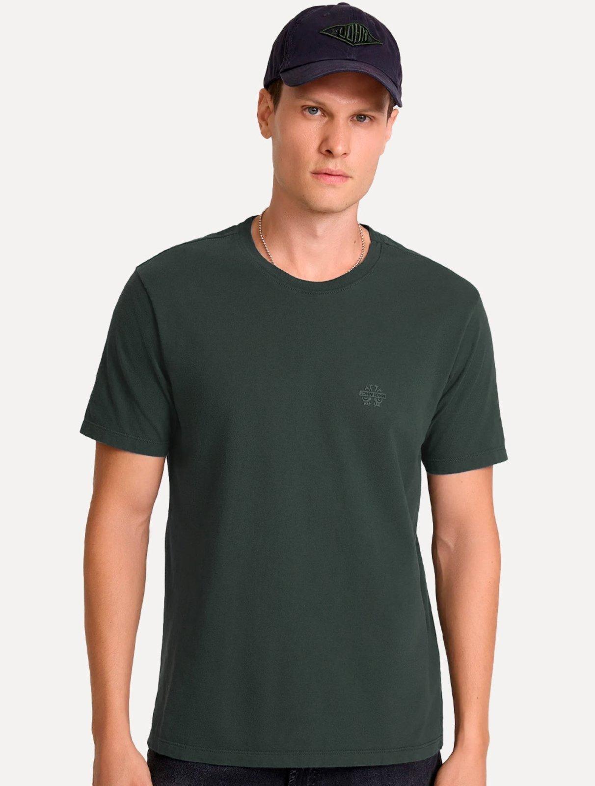 Camiseta John John Masculina Regular Fit Light Transfer Verde Escuro