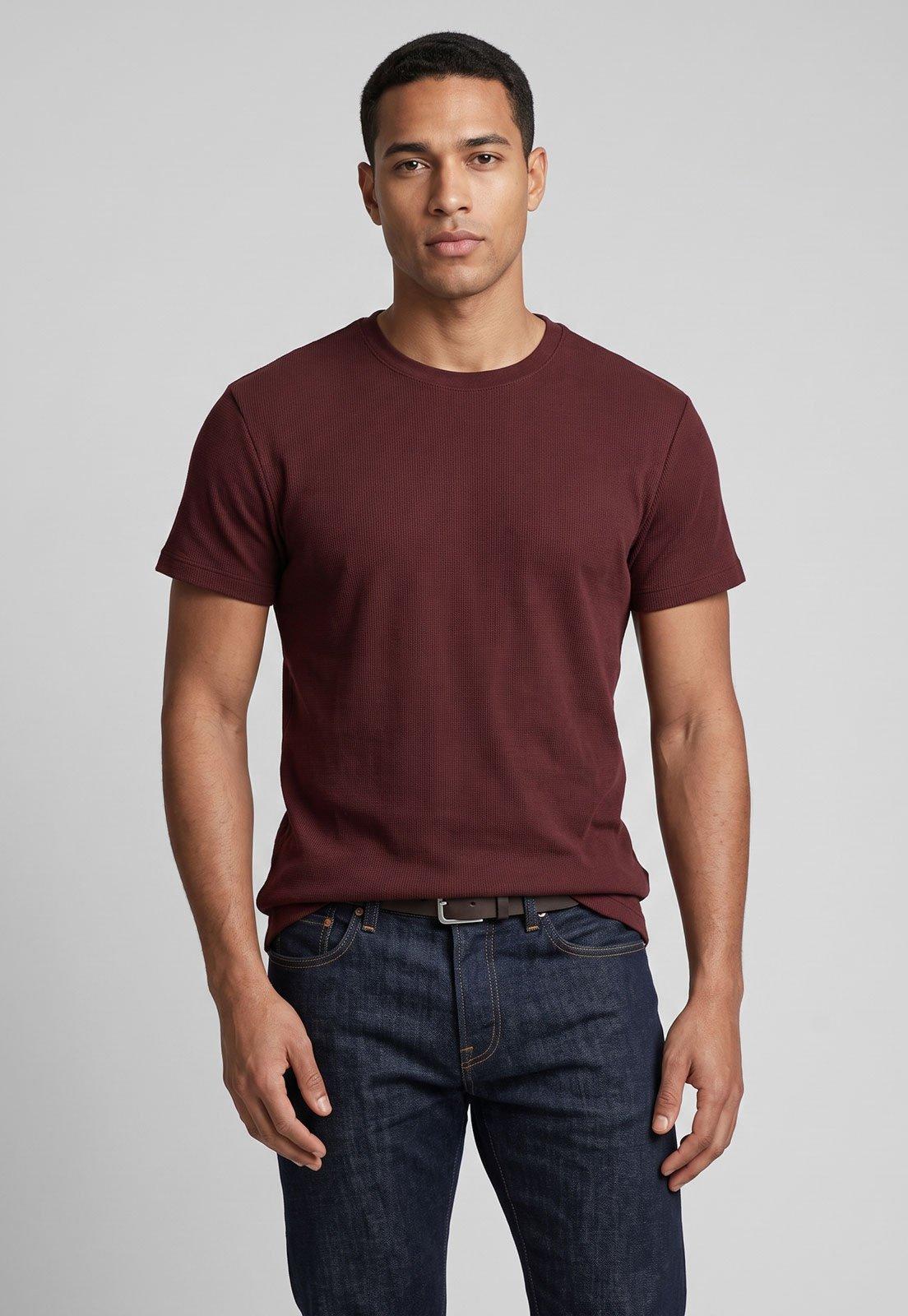 Camiseta Masculina Reserva Gola Redonda Bordô