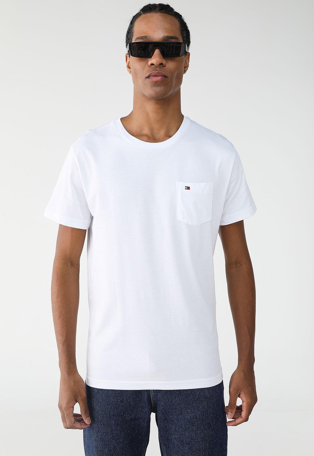 Camiseta Tommy Hilfiger Reta Pocket Branca