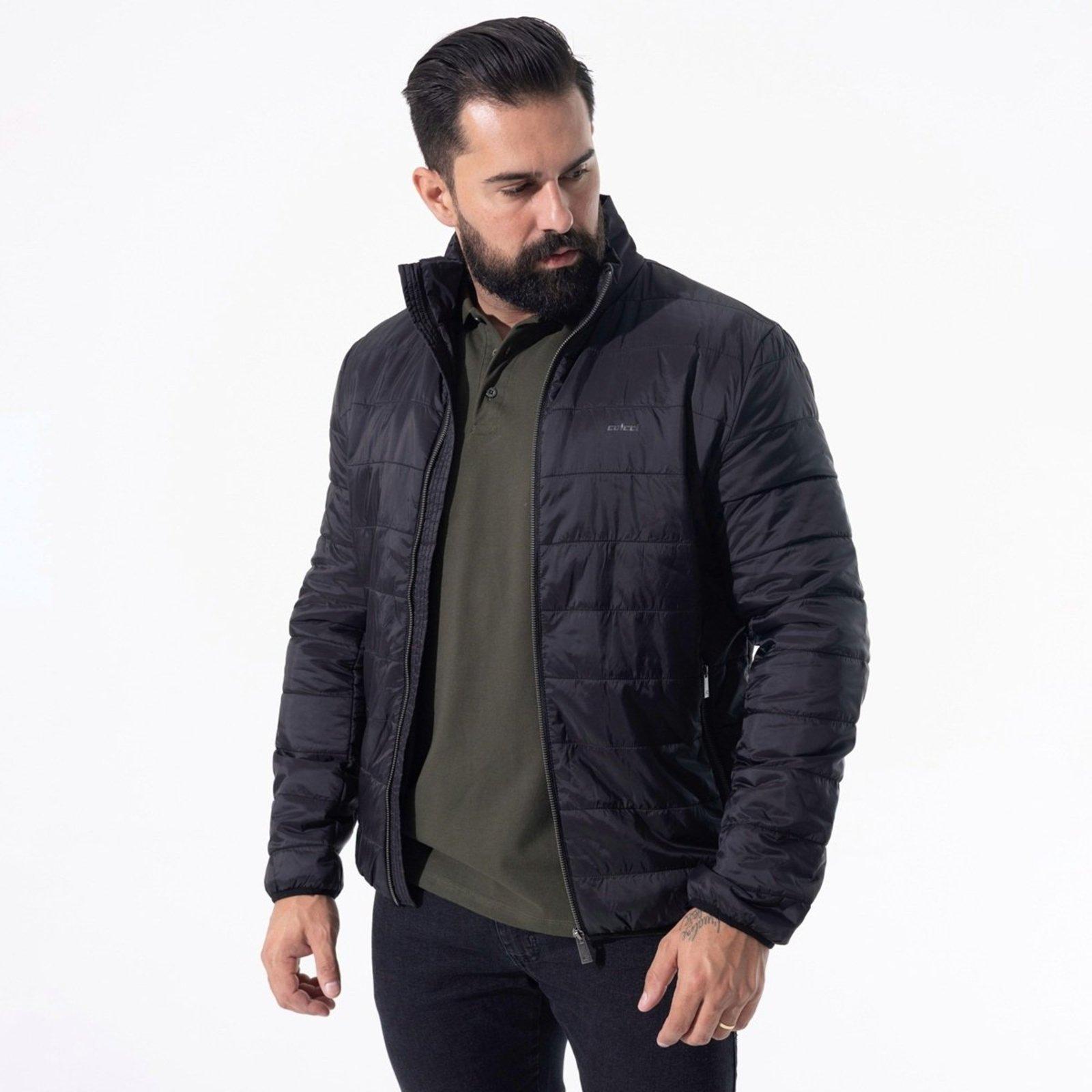 Jaqueta Puffer Gola Alta Colcci Preta Original Preto