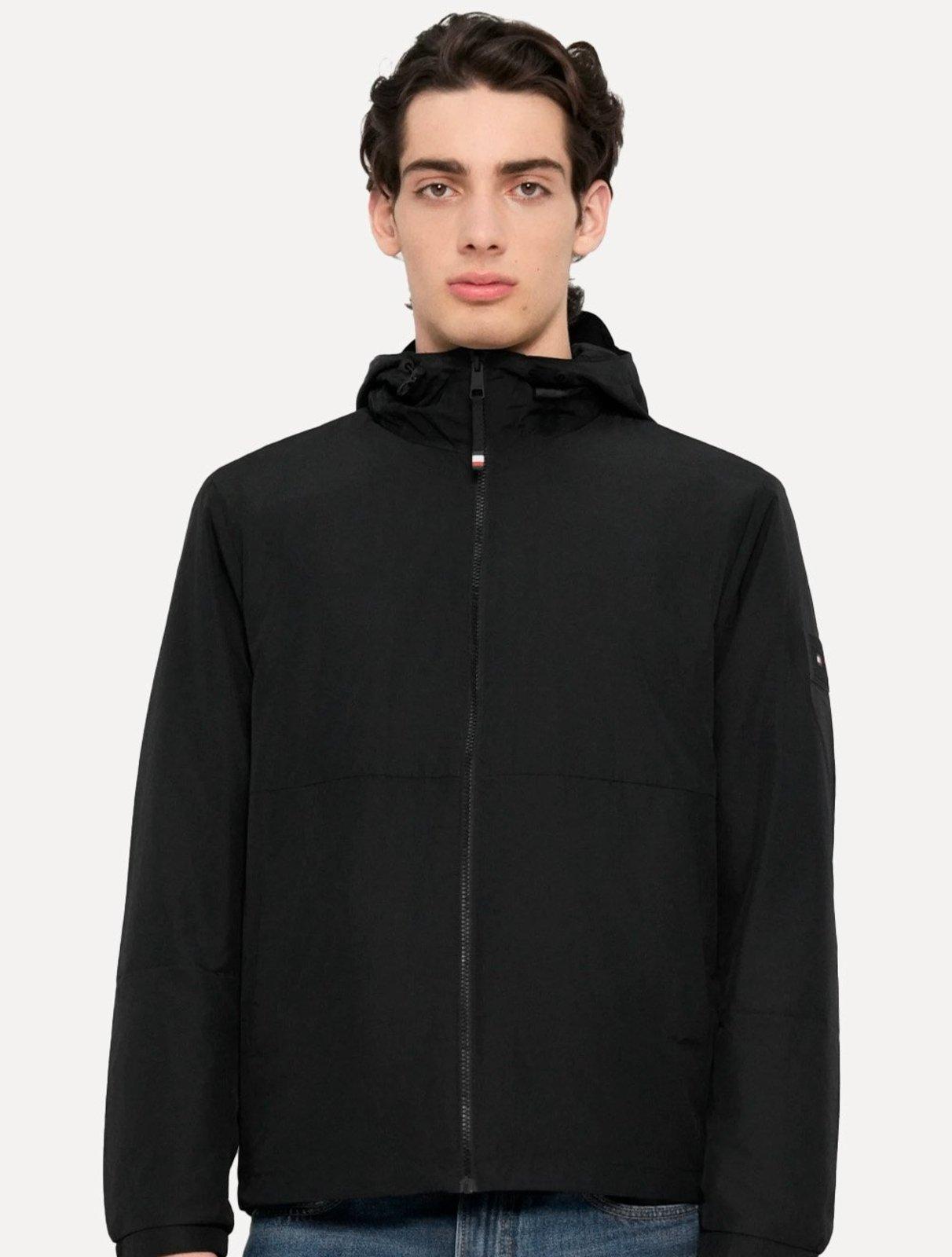 Jaqueta Tommy Hilfiger Branded Rubber Blouson Preta