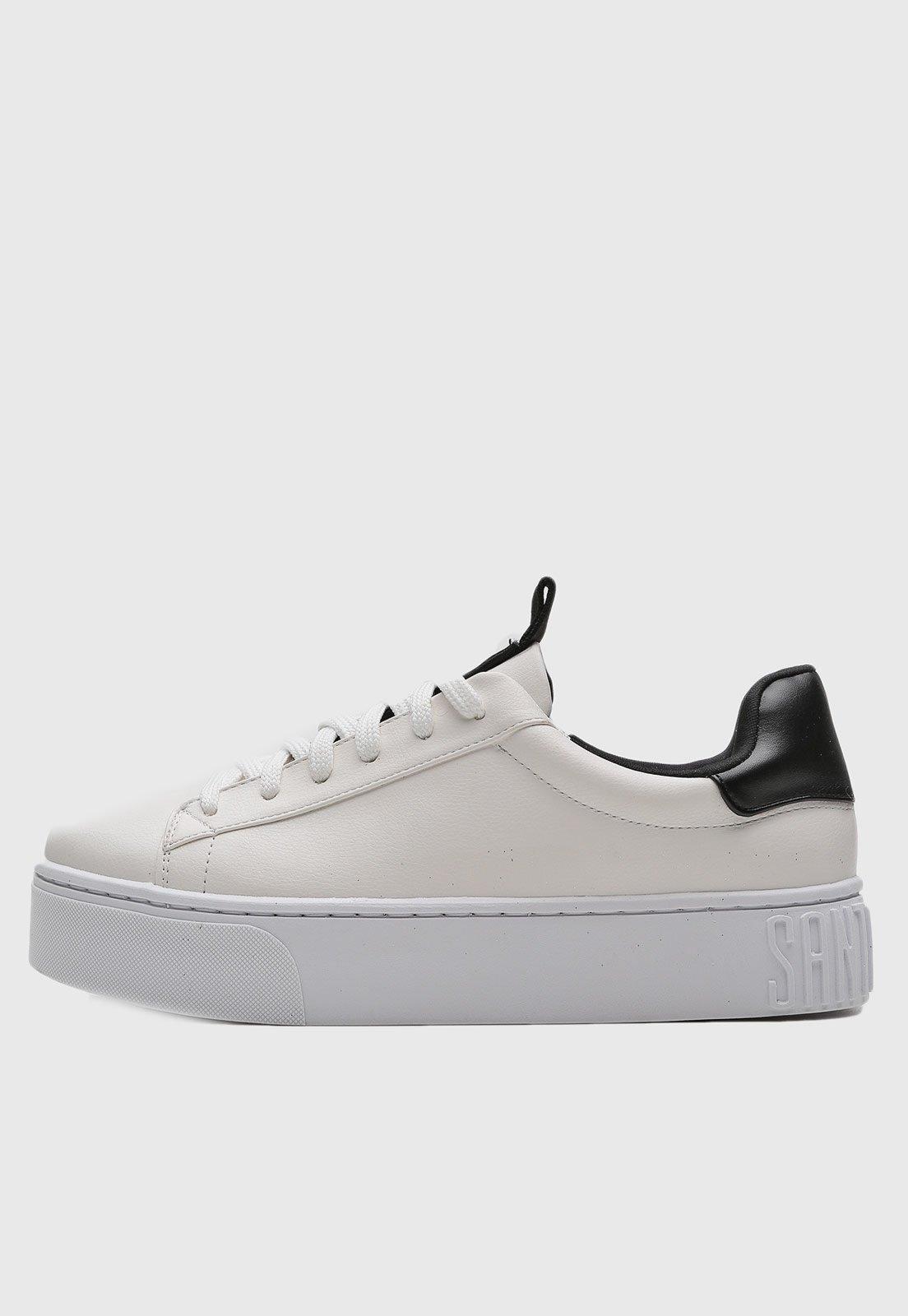 Tênis Flatform Santa Lolla Recortes Branco