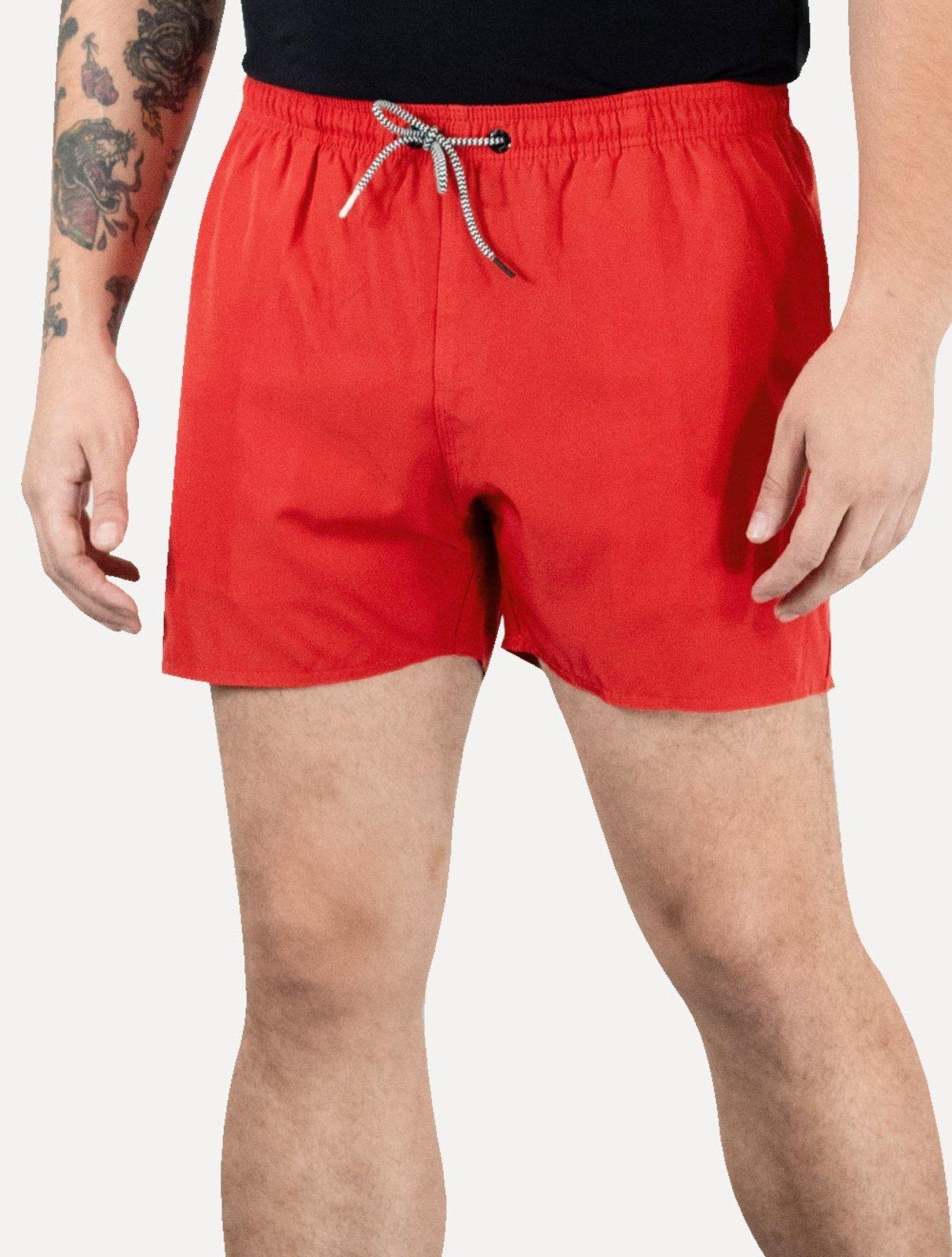 Short Reserva Masculino D Água Beachwear Liso Basico Lateral Vermelho