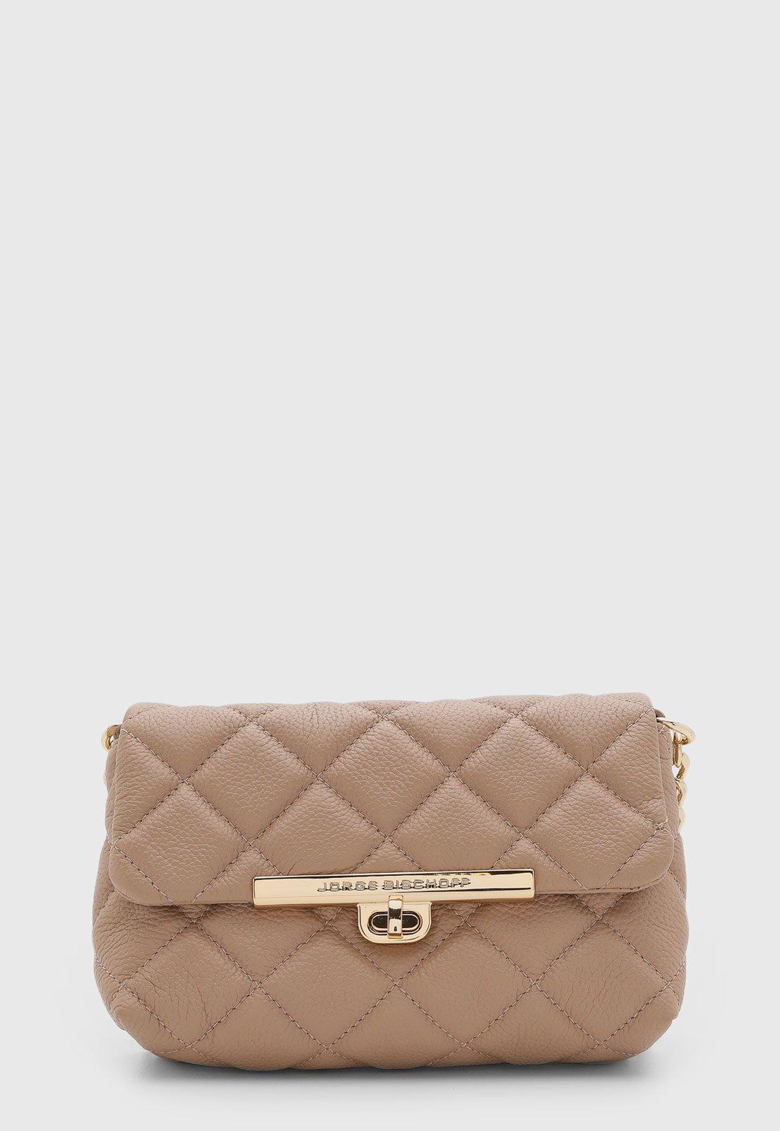 Bolsa Feminina Jorge Bischoff Couro Matelaasê Nude