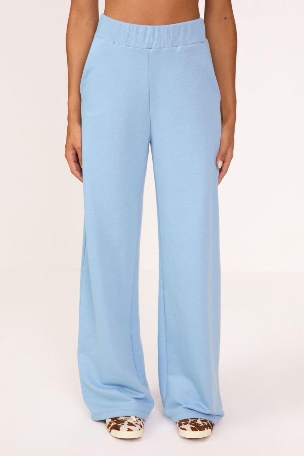Calça Moletom Feminina Wide Leg Colcci Azul Etereo