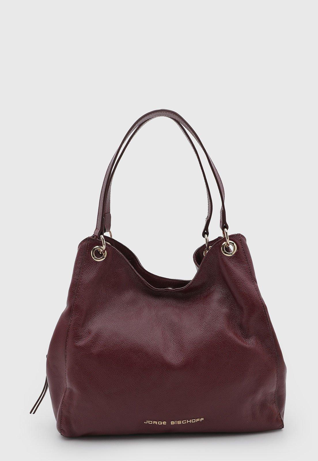 Bolsa Feminina Jorge Bischoff Couro Bordô
