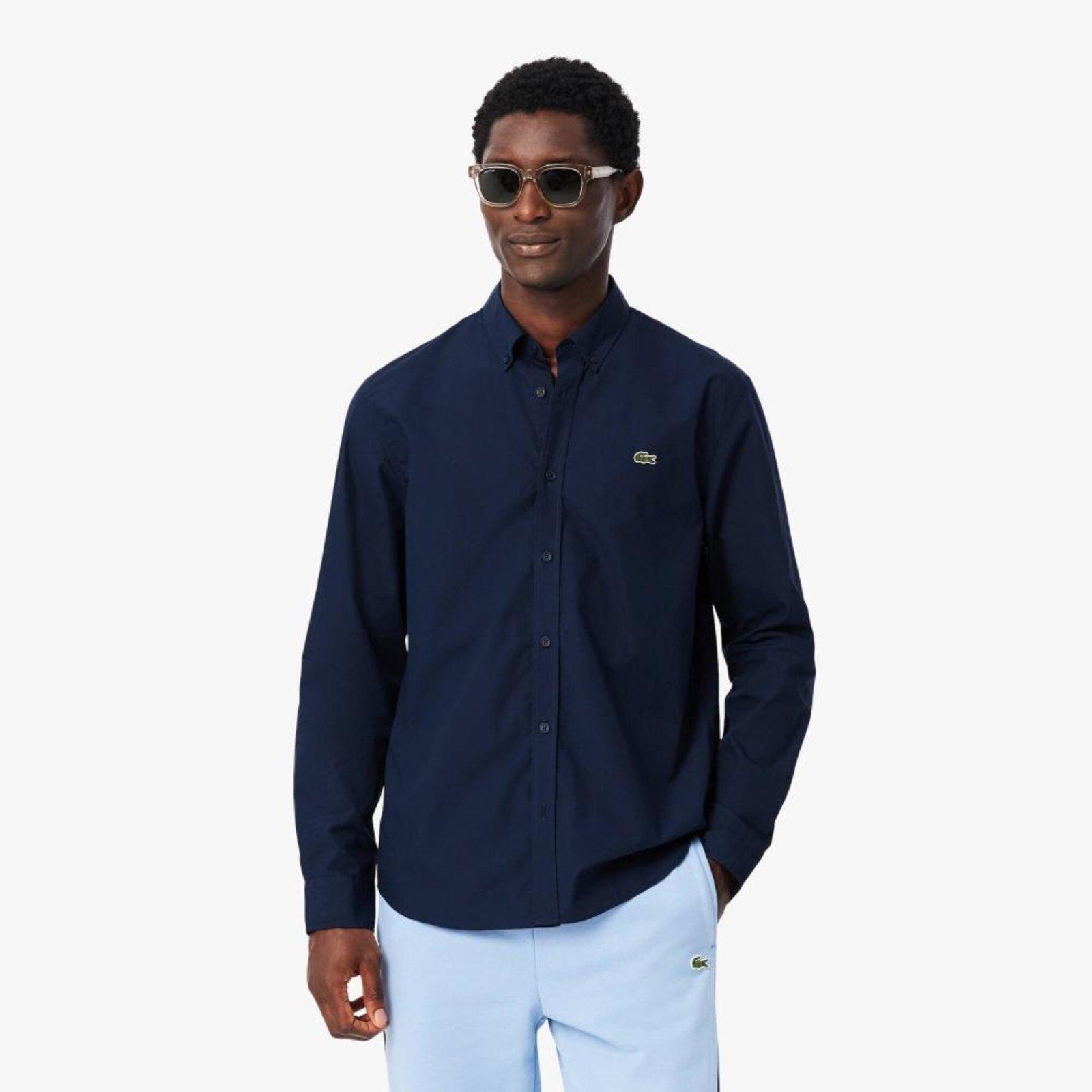 Camisa Modelagem reta em Popeline Stretch Azul