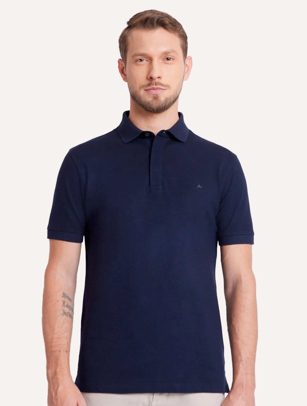Polo Aramis Masculina Piquet Colorfix Dark Azul Marinho
