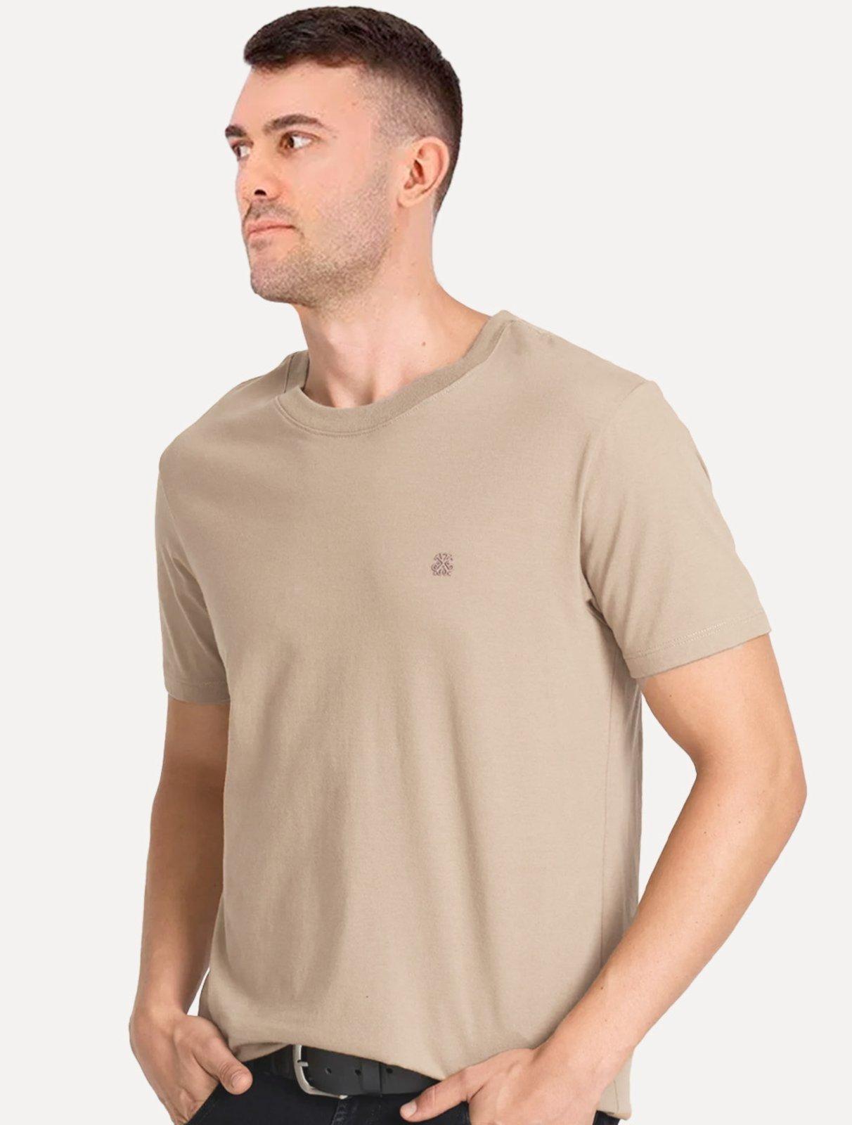Camiseta John John Masculina Regular Fit Light Transfer Cáqui Claro