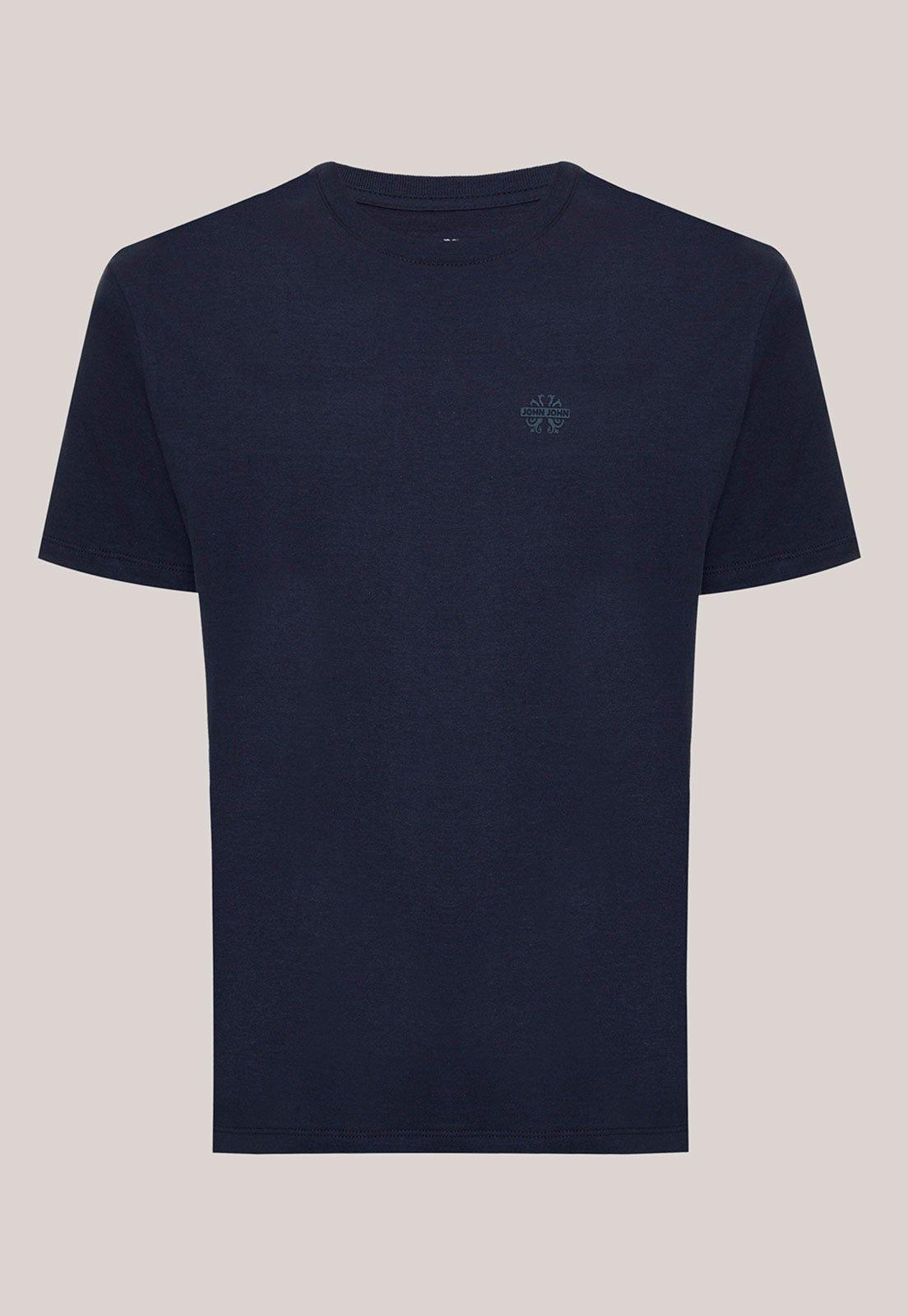 Camiseta Masculina John John Logo Azul-Marinho