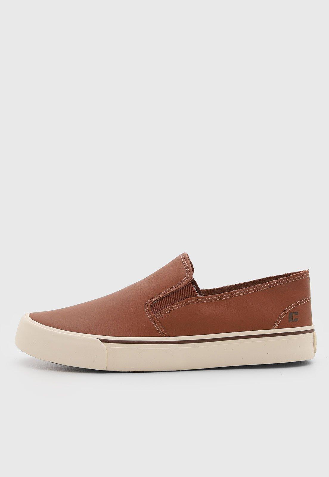 Tênis Masculino Colcci Slip On Couro Marrom