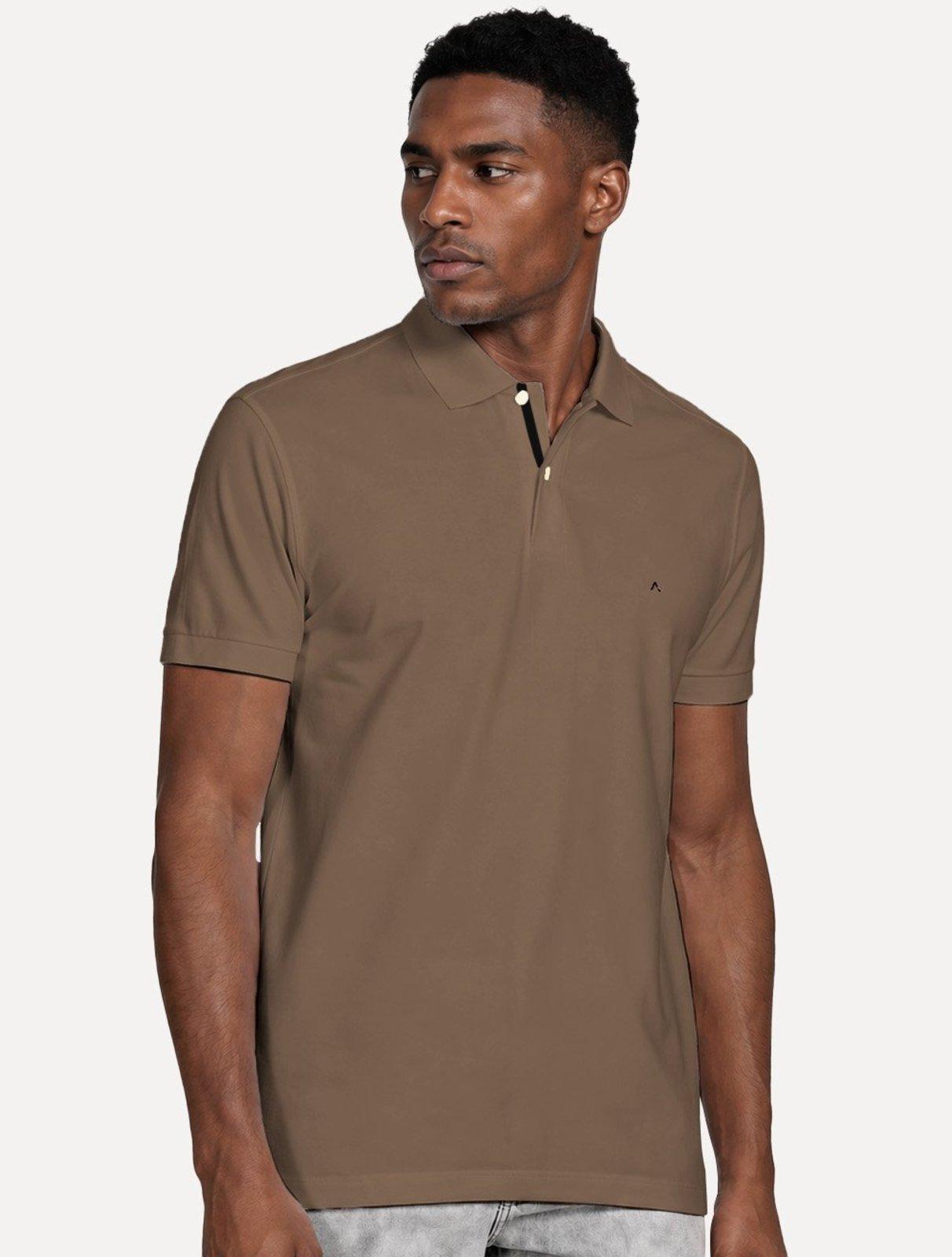 Polo Aramis Masculina Piquet Inner Detail Dark Logo Marrom