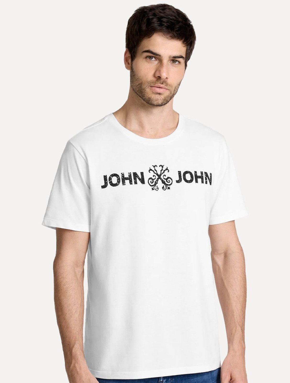 Camiseta John John Masculina JJ Basic Logo Rusty Branca