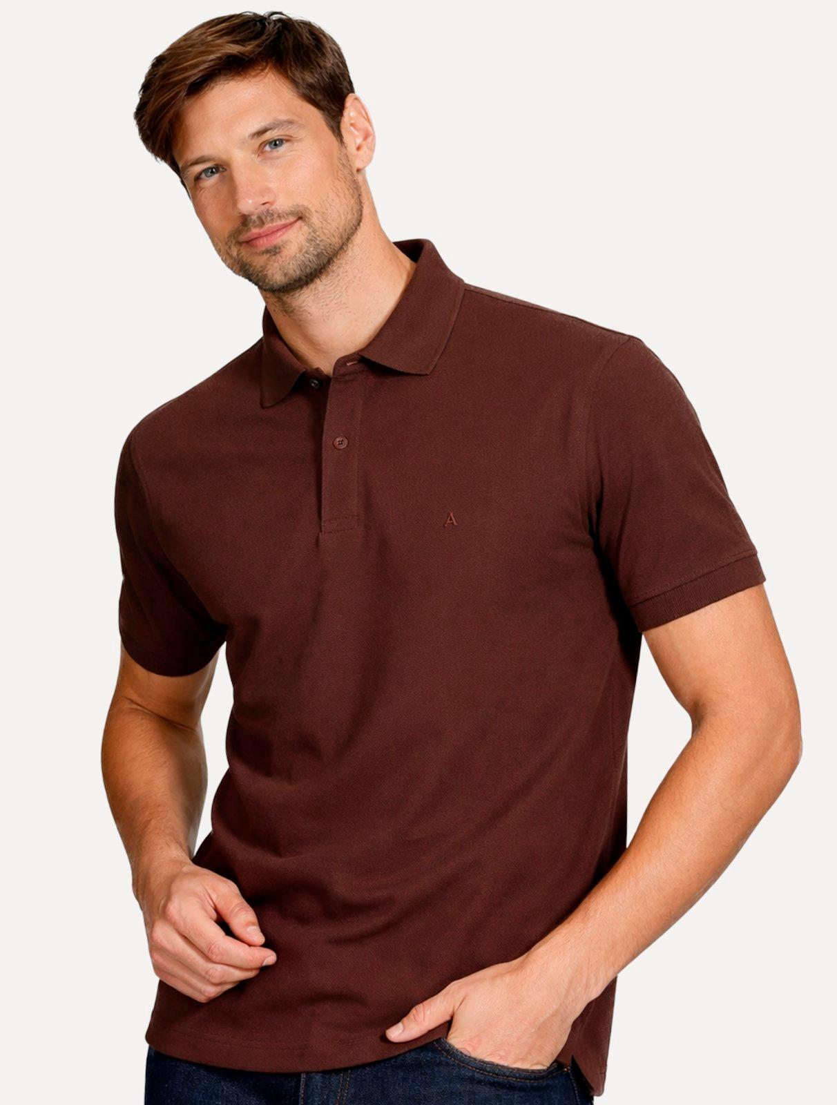 Polo Aramis Masculina Piquet Colorfix Bordeaux Bordô