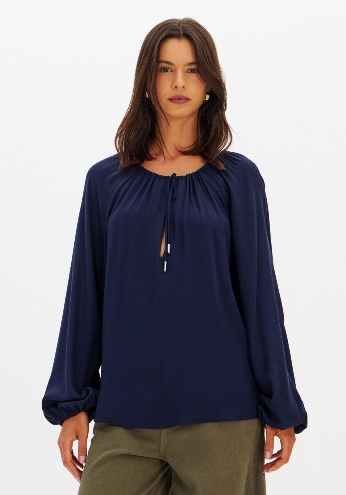 Blusa Manga Longa Com Amarração Lança Perfume