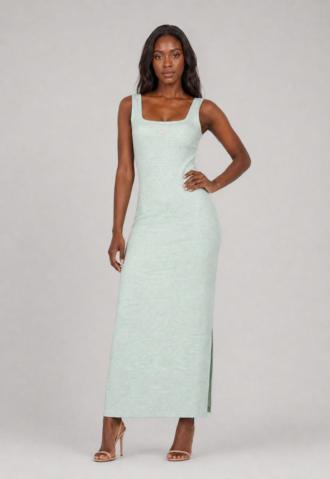 Vestido Feminino Lança Perfume Longo Alças Largas Verde