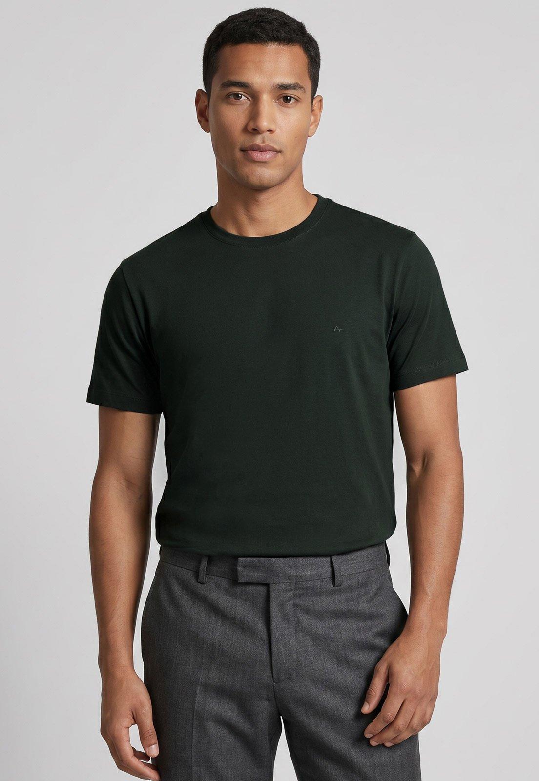 Camiseta Masculina Aramis Gola Redonda Verde Escuro
