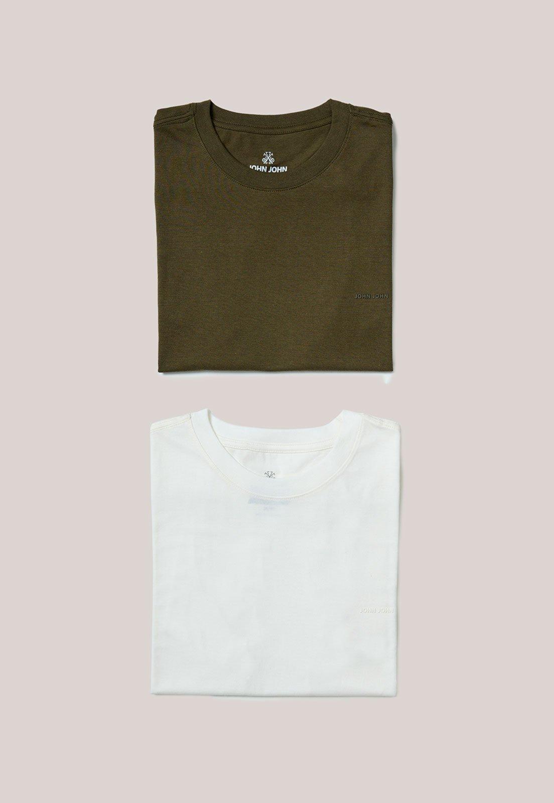Kit 2 Camisetas Masculina John John Gola Redonda Verde Oliva