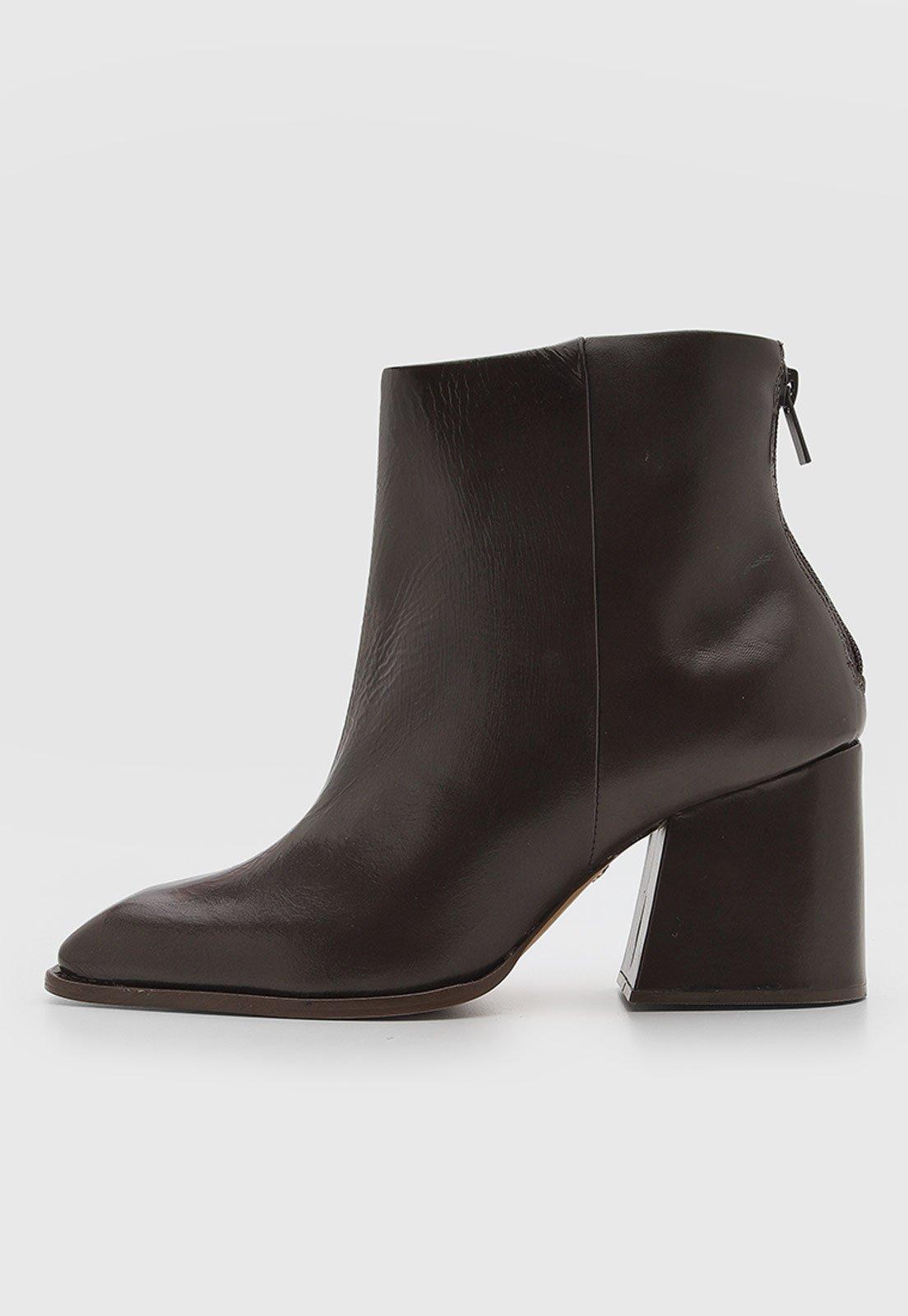 Bota Feminina Capodarte Cano Curto Couro Preto
